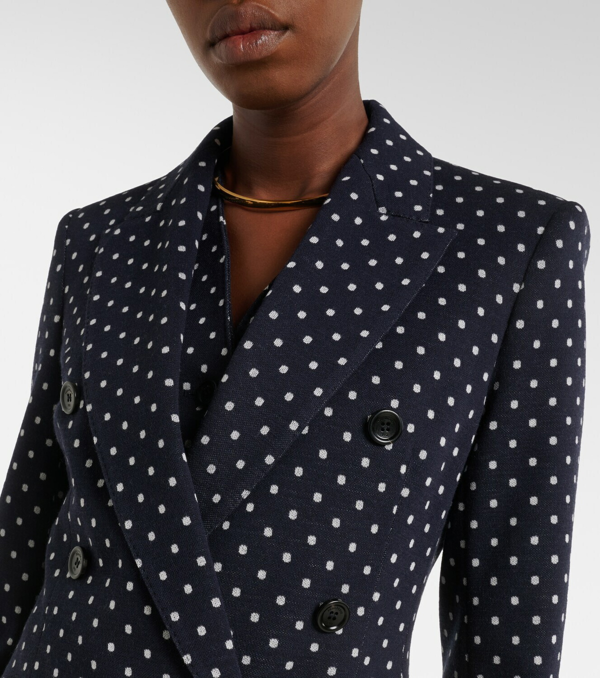 Max Mara Polka-dot double-breasted jersey blazer