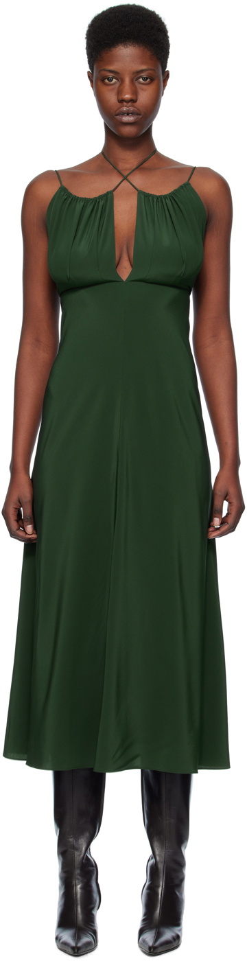 green emerald velvet dress Slouch Waist Dress – La Garçonne