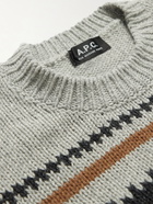 A.P.C. - Franz Intarsia-Knit Alpaca-Blend Sweater - Gray