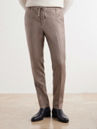 Slowear - Tapered Wool and Silk-Blend Twill Drawstring Trousers - Neutrals