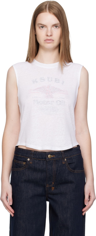 Photo: Ksubi White Motor Oil Moss Tank Top