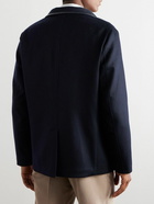 Loro Piana - Spagna Leather-Trimmed Cashmere-Felt Jacket - Blue