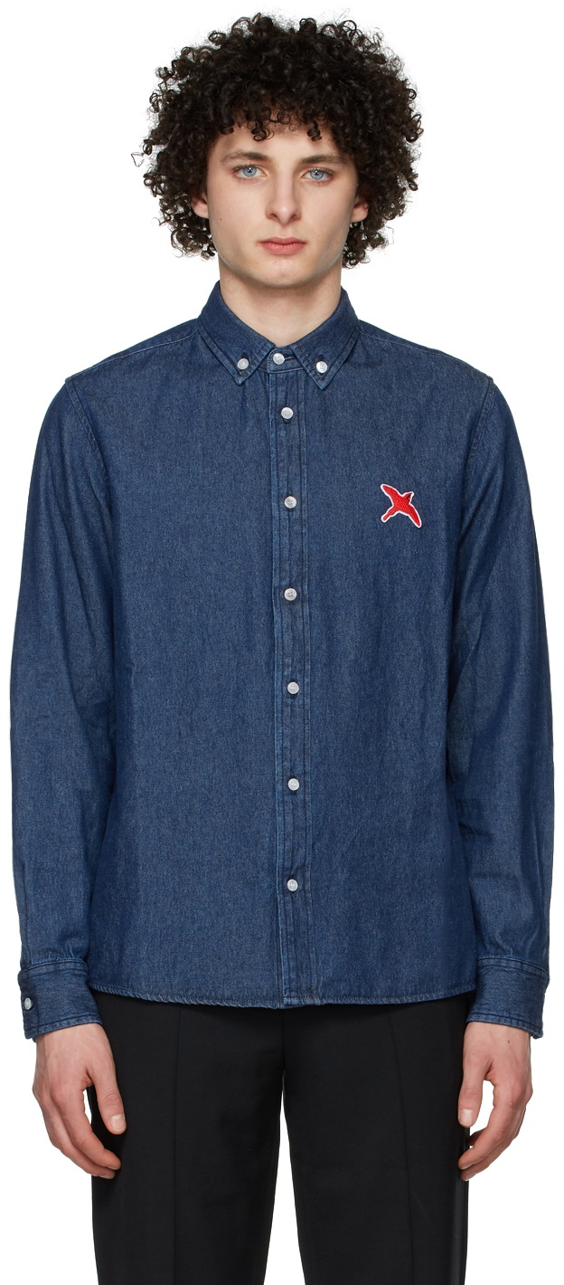 Axel Arigato Blue Bee Bird Denim Shirt Axel Arigato