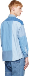 FDMTL Blue Patchwork Shirt