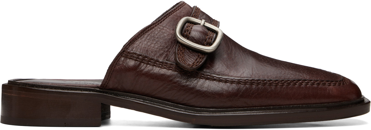 HEREU Burgundy Bernat Mule Loafers