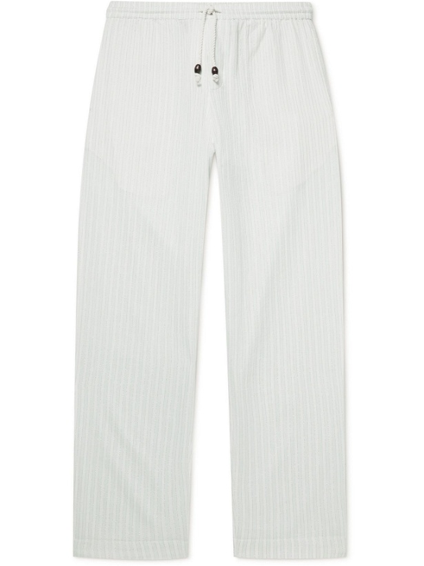Photo: SMR DAYS - Malibu Striped Cotton-Blend Drawstring Trousers - Neutrals