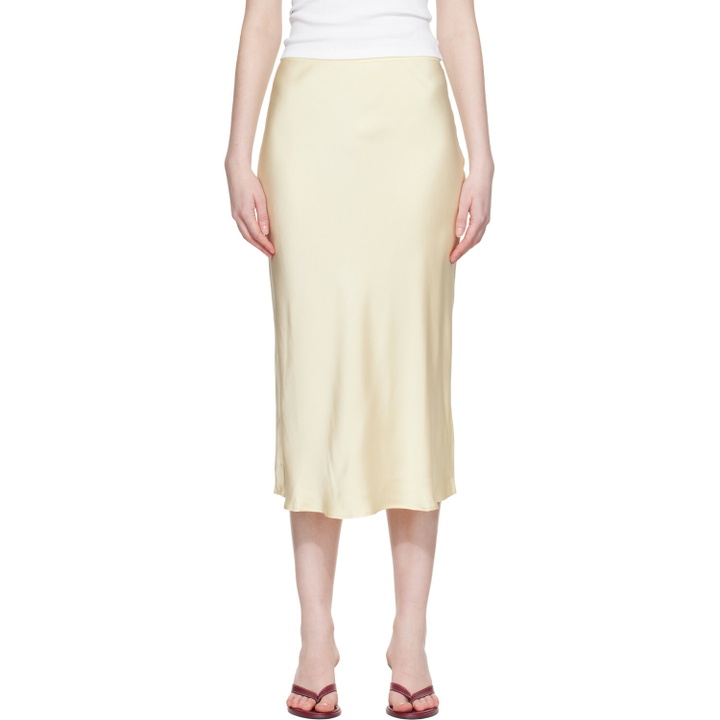 Photo: ANINE BING Yellow Bar Silk Midi Skirt