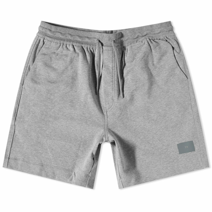 Photo: Y-3 Men's Core Logo Sweat Shorts in Medium Grey Heather