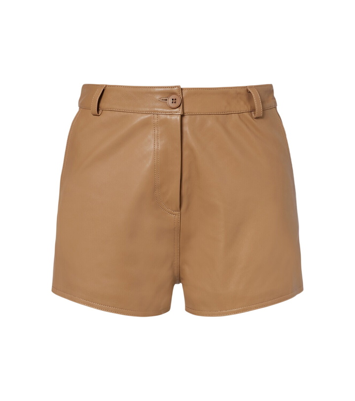 Photo: Nour Hammour Leontine leather shorts