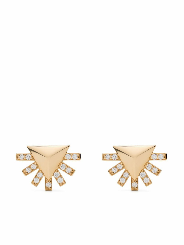 Photo: Harwell Godfrey 18K Yellow Gold Sunburst Diamond Stud Earrings