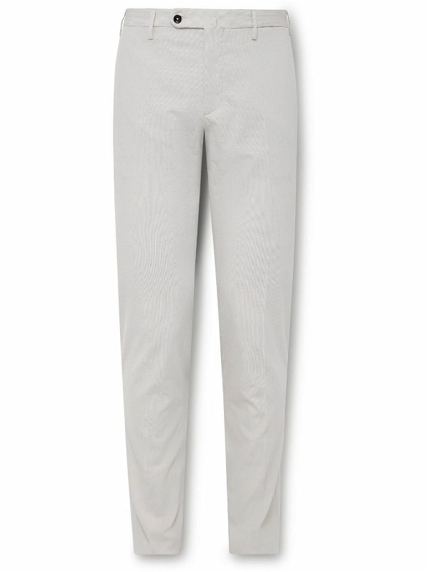 Photo: Incotex - Venezia 1951 Slim-Fit Pinstriped Cotton-Blend Seersucker Trousers - Gray