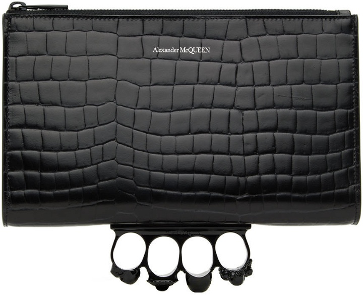 Photo: Alexander McQueen Black Leather Four Ring Pouch