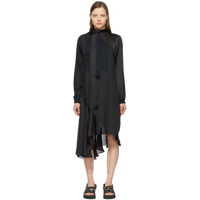 Sacai Black Paneled Shirt