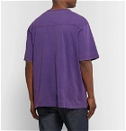 Acne Studios - Edwin Logo-Embroidered Acid-Washed Cotton-Jersey T-Shirt - Purple
