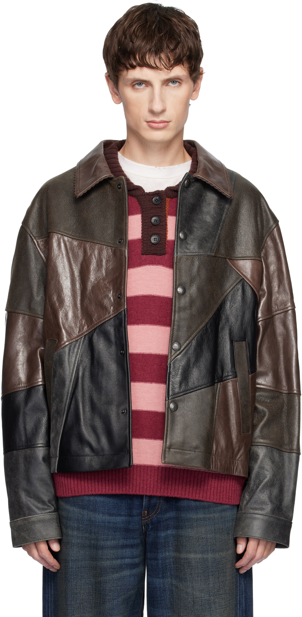 Andersson Bell Black & Brown Patchwork Leather Jacket