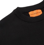 WHO DECIDES WAR by Ev Bravado - Intarsia Cotton Sweater - Black