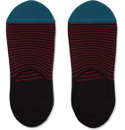 Paul Smith - Striped Stretch Cotton-Blend No-Show Socks - Black