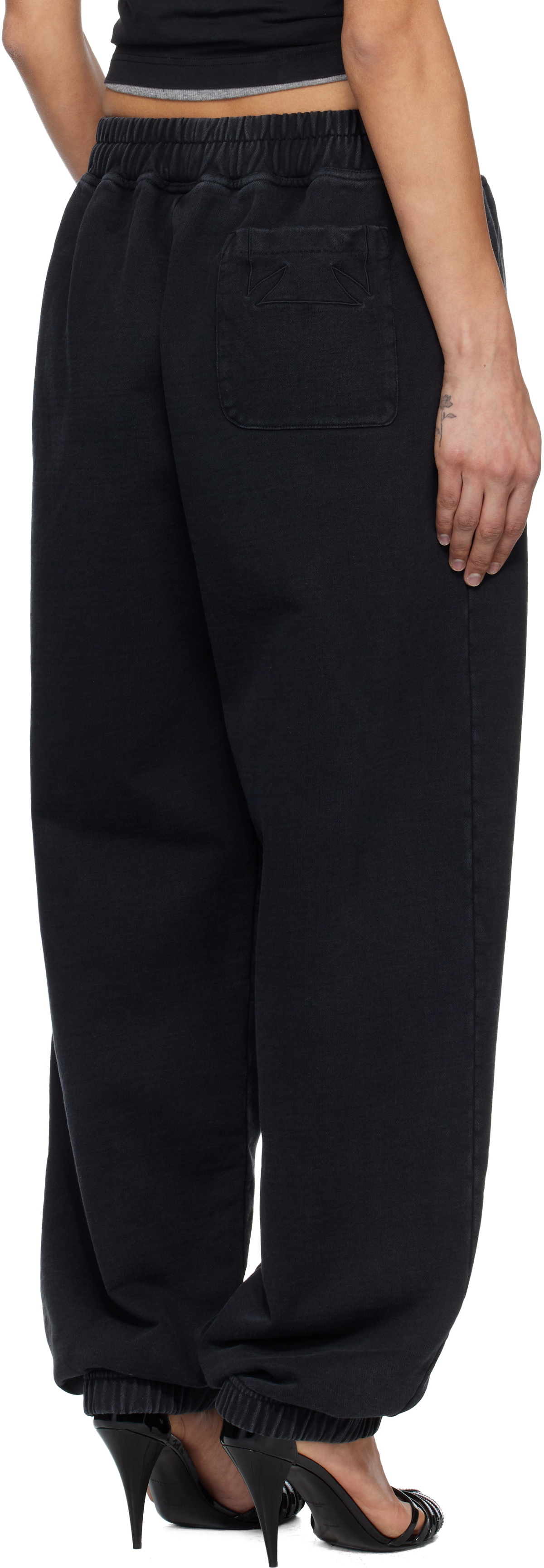 VETEMENTS Black Biker Cross Logo Sweatpants