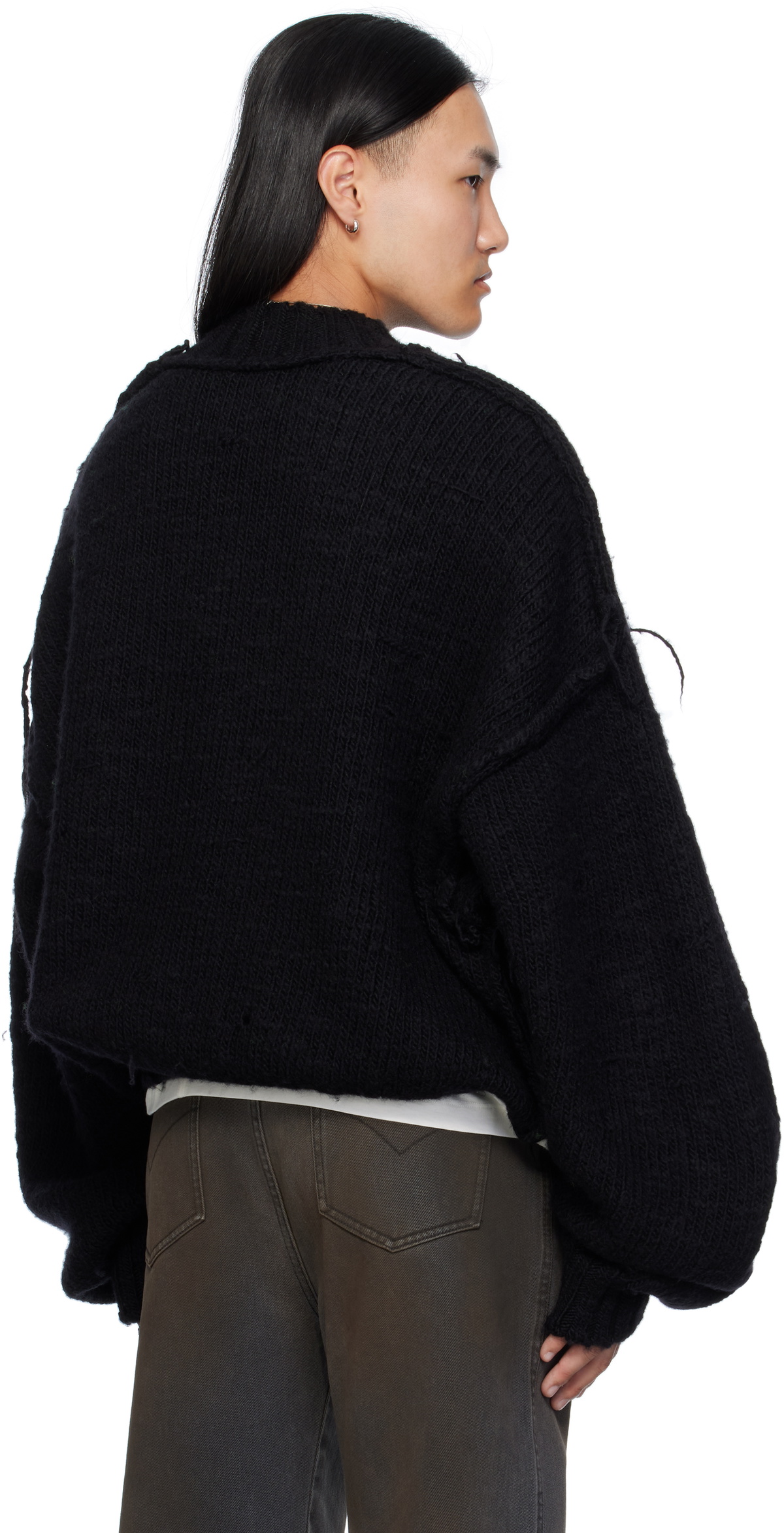 LU'U DAN Black Kingpin Knit Sweater