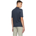 Dunhill Blue Silk Rolla Quilt Textured Polo