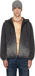 Diesel Gray Dégradé-Effect Scuba Hoodie
