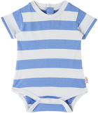 TINYCOTTONS Baby Blue & White Medium Stripes Bodysuit