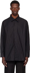 Valentino Black Garment-Pleated Shirt