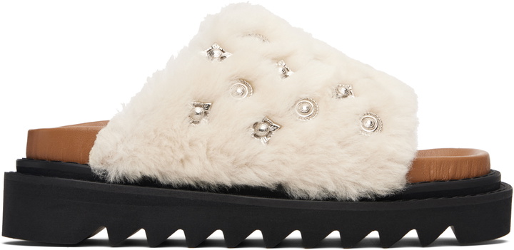 Photo: Toga Pulla White Fur Concho Slippers