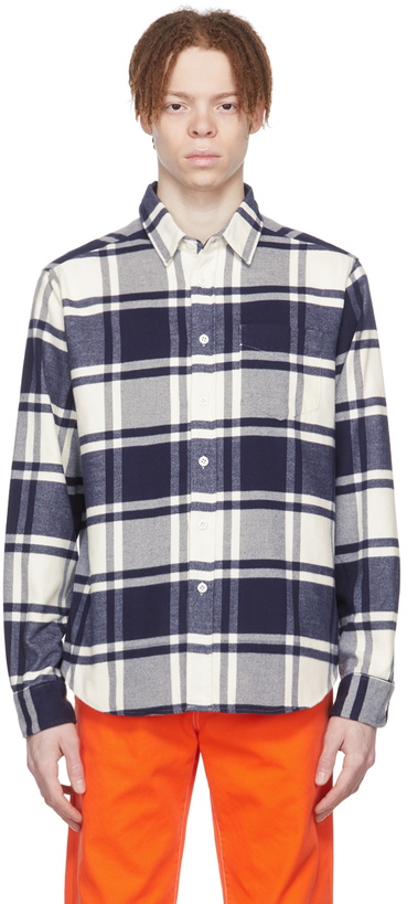 Photo: Noah Off-White & Navy Cotton Check Shirt