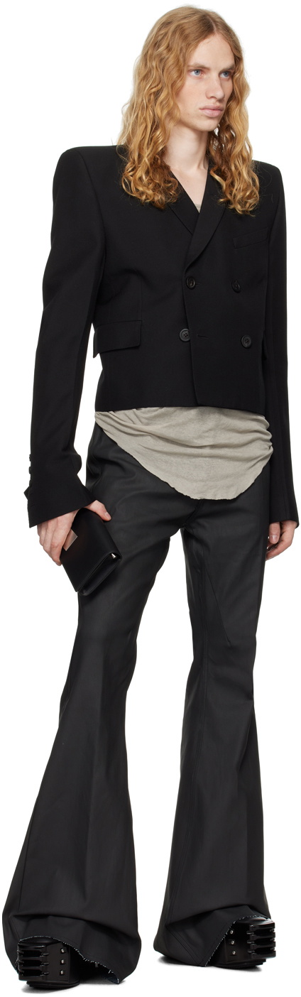 【Rick Owens】Porterville Bolan ブーツカット ジーンズ Black Porterville Bolan Banana Jeans by Rick Owens on Sale