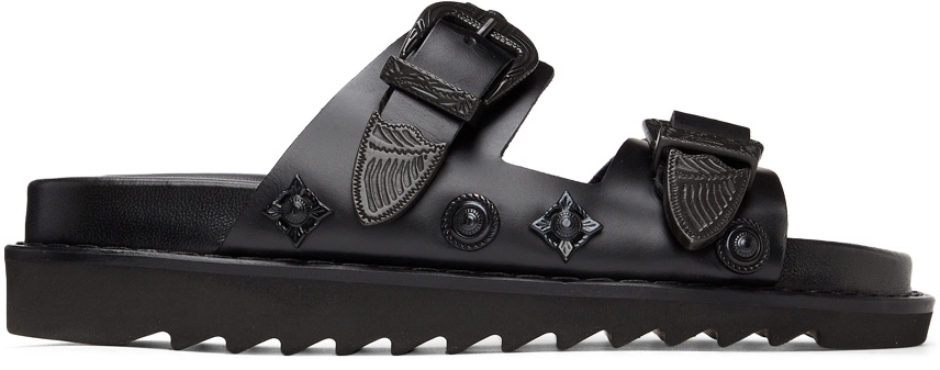 Toga Pulla SSENSE Exclusive Black Leather Sandals Toga Pulla