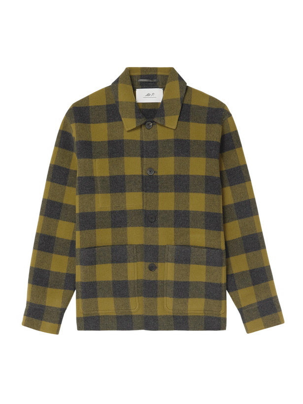 Photo: Mr P. - Checked Double-Faced Wool and Cashmere-Blend Chore Jacket - Green