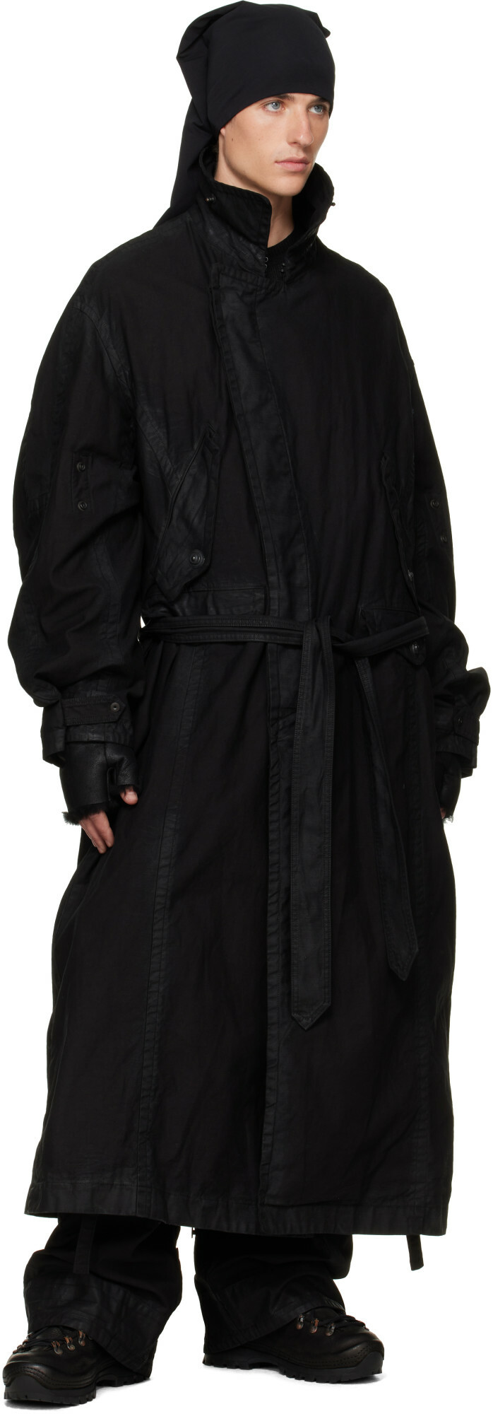 Julius Black Bending Shearling Gloves