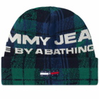 Men's AAPE x Tommy Beanie Hat in Navy/Green