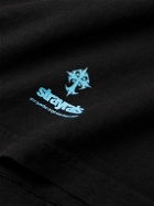 Stray Rats - Star Cross Printed Cotton-Jersey T-Shirt - Black