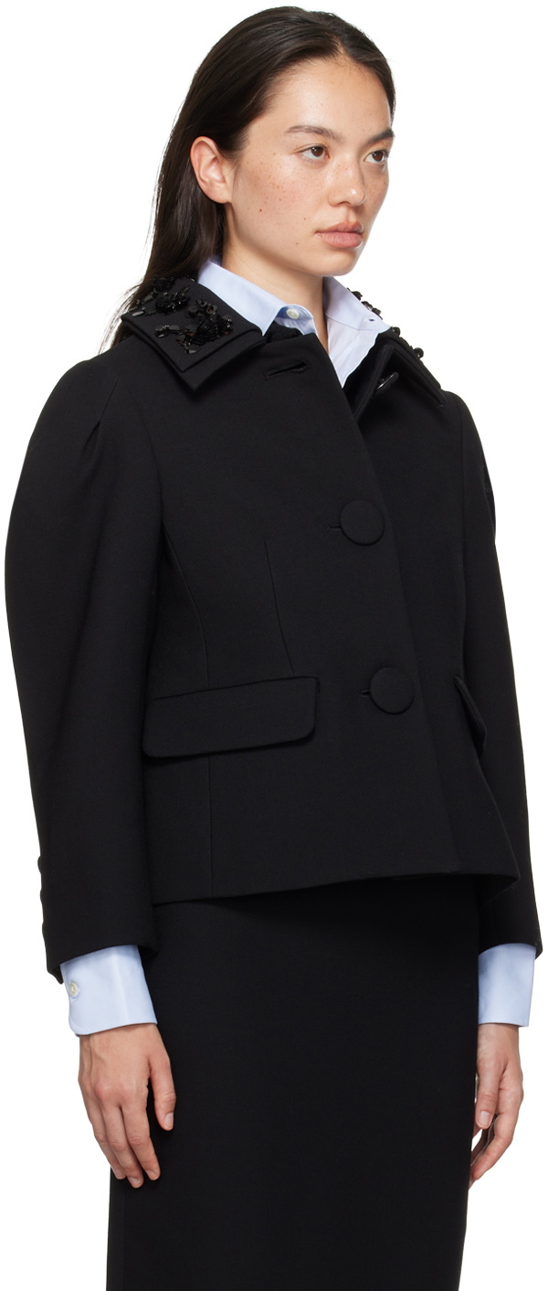 SHUSHU/TONG Black Embellished Lapel Collar Jacket Shushu/Tong