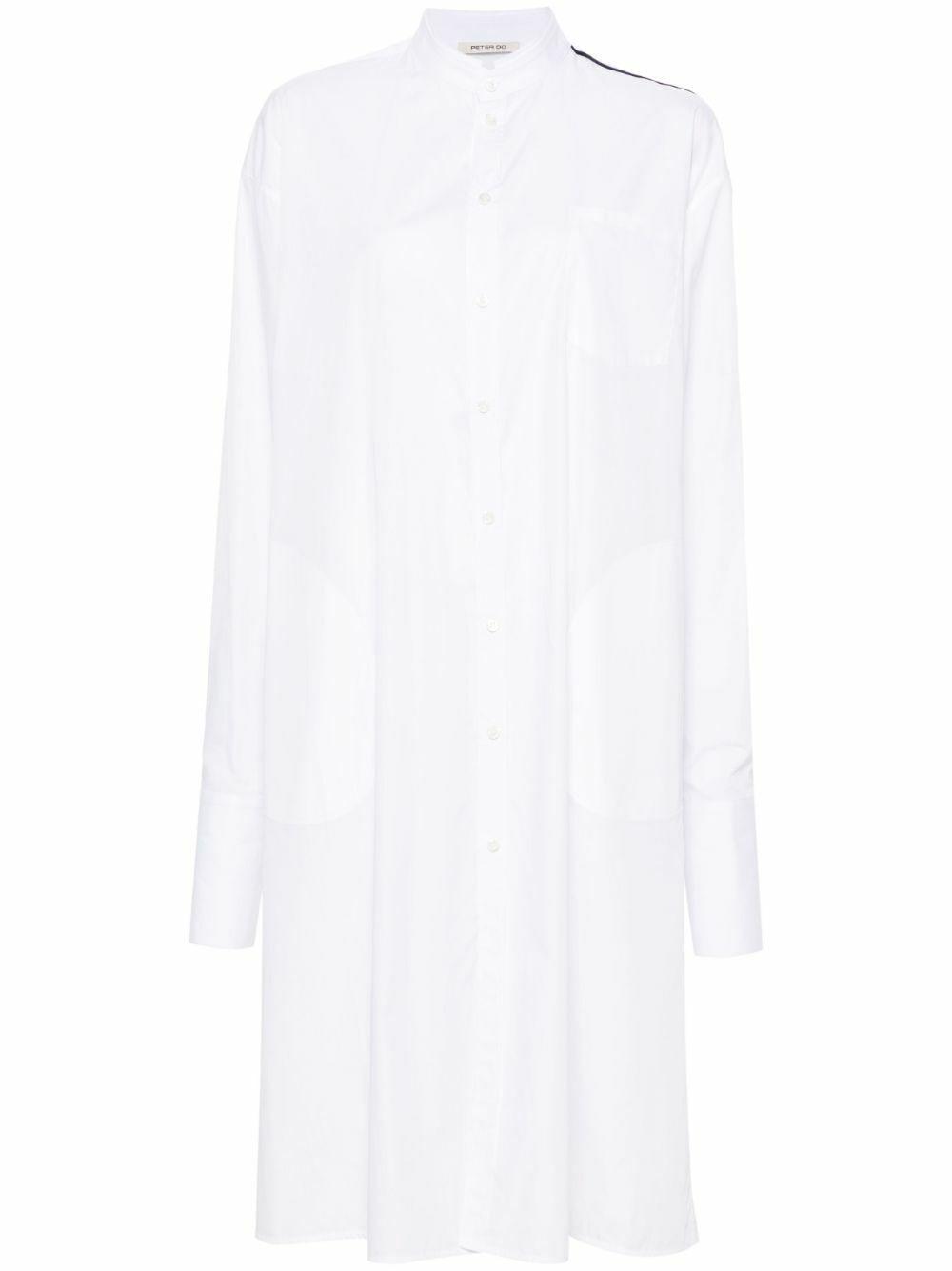 Peter Do White Side-Stripe Cotton Shirt Dress