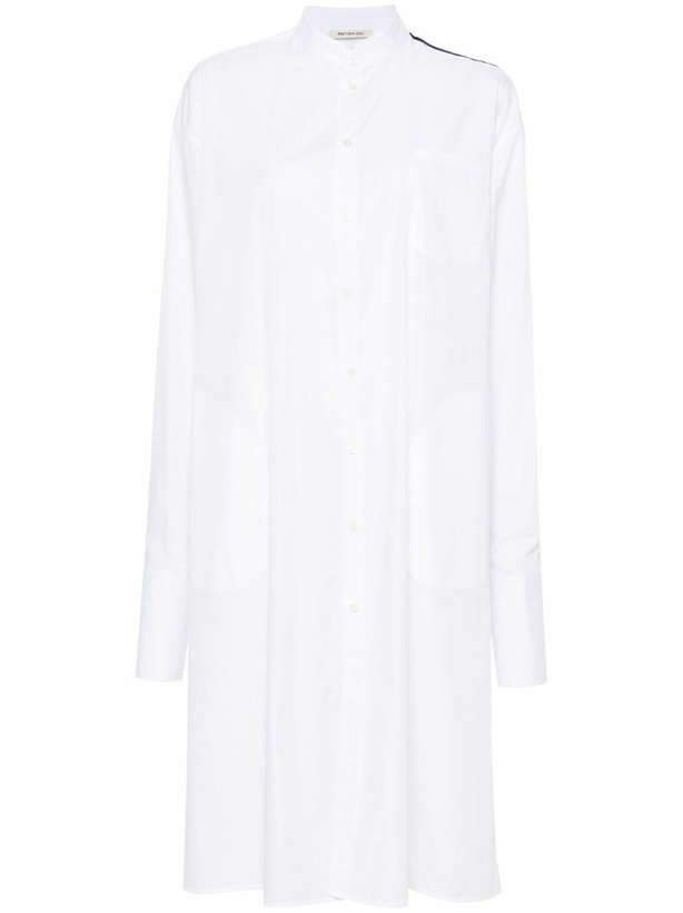 Photo: Peter Do White Side-Stripe Cotton Shirt Dress