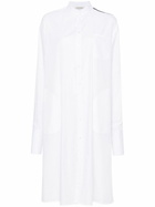 Peter Do White Side-Stripe Cotton Shirt Dress