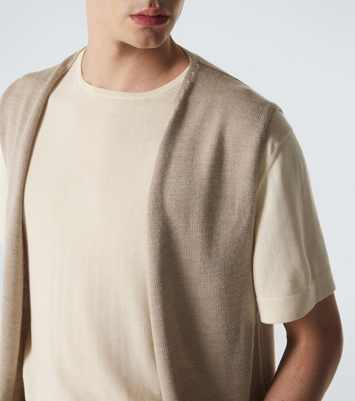 Stòffa Knitted wool and silk vest
