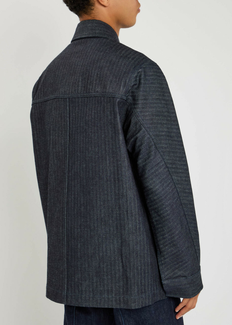Givenchy Logo-embroidered Denim Jacket Dark Blue