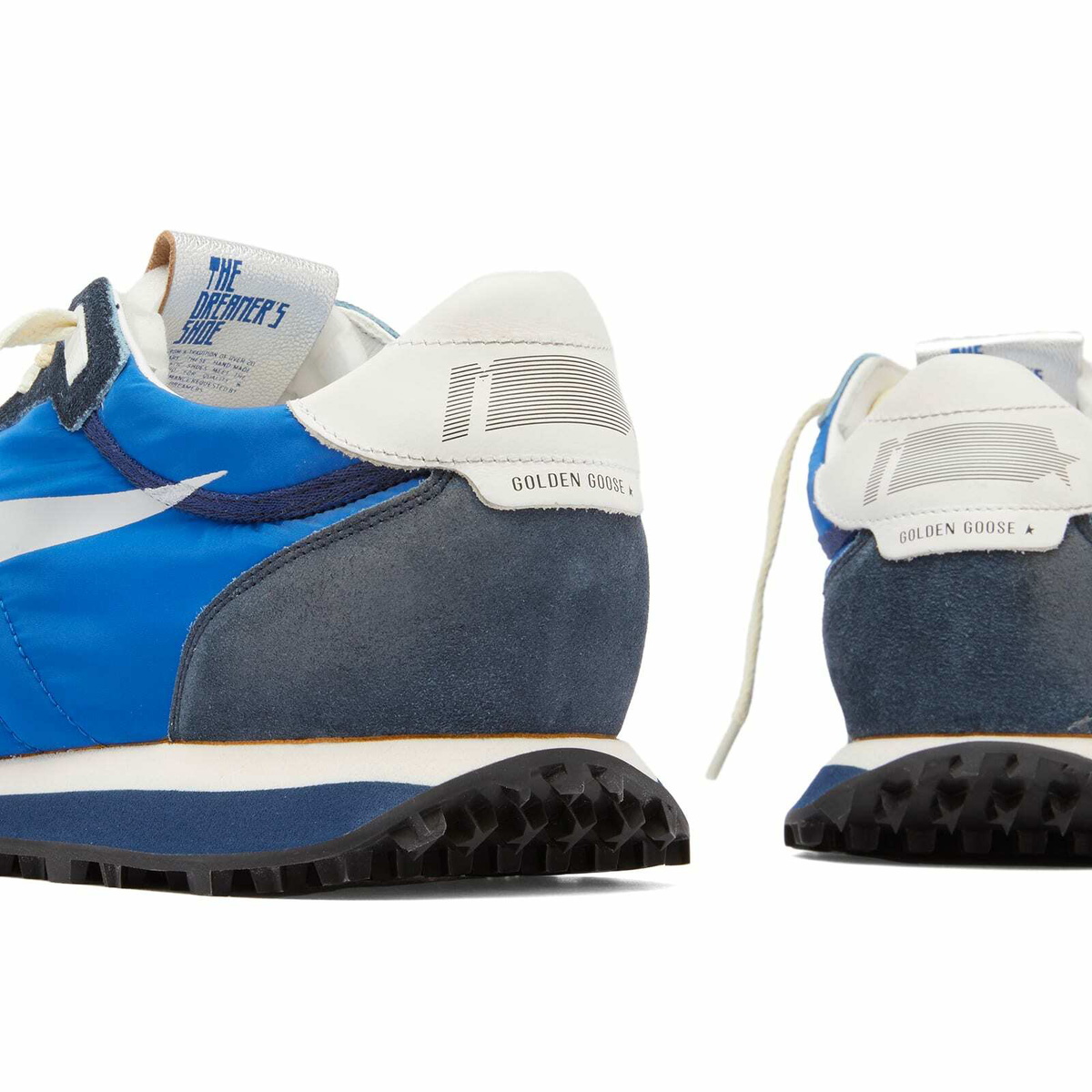 Golden Goose Men's Running Marathon Nylon Suede Sneaker in Royal Blue/Dark Blue/White