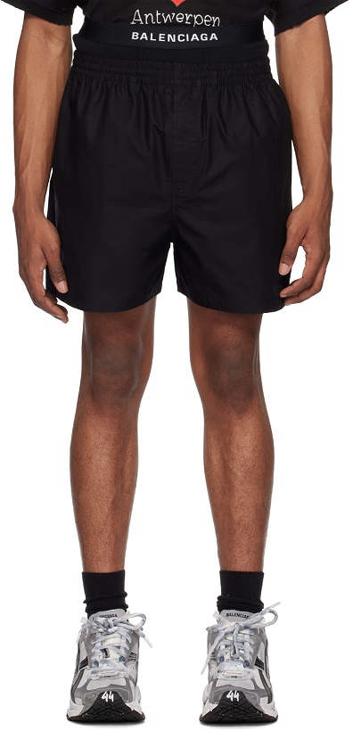 Photo: Balenciaga Black Hybrid Boxer Shorts