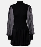 Frame Ribbed-knit wool and silk minidress
