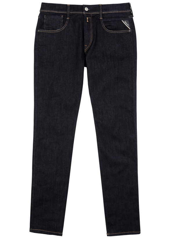 Photo: Replay Anbas Hyperflex Re-Used Slim-leg Jeans Dark Blue