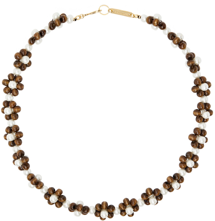 Shrimps Brown & Off-White Ross Necklace