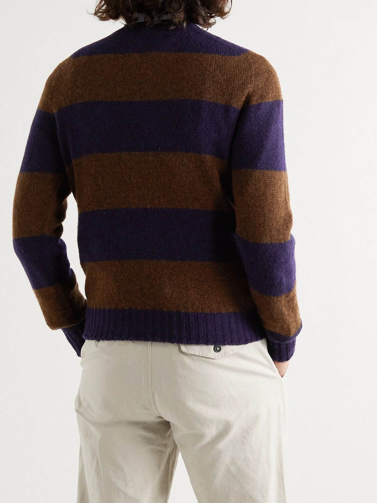AIMÉ LEON DORE - Drake's Striped Wool Sweater - Blue