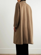 SAINT LAURENT - Oversized Brushed-Wool Coat - Brown
