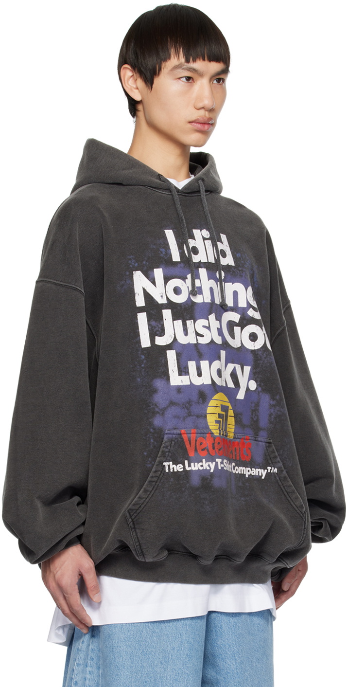 VETEMENTS Gray Printed Hoodie Vetements