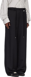 Maison MIHARA YASUHIRO Black Wool-Like Easy Trousers